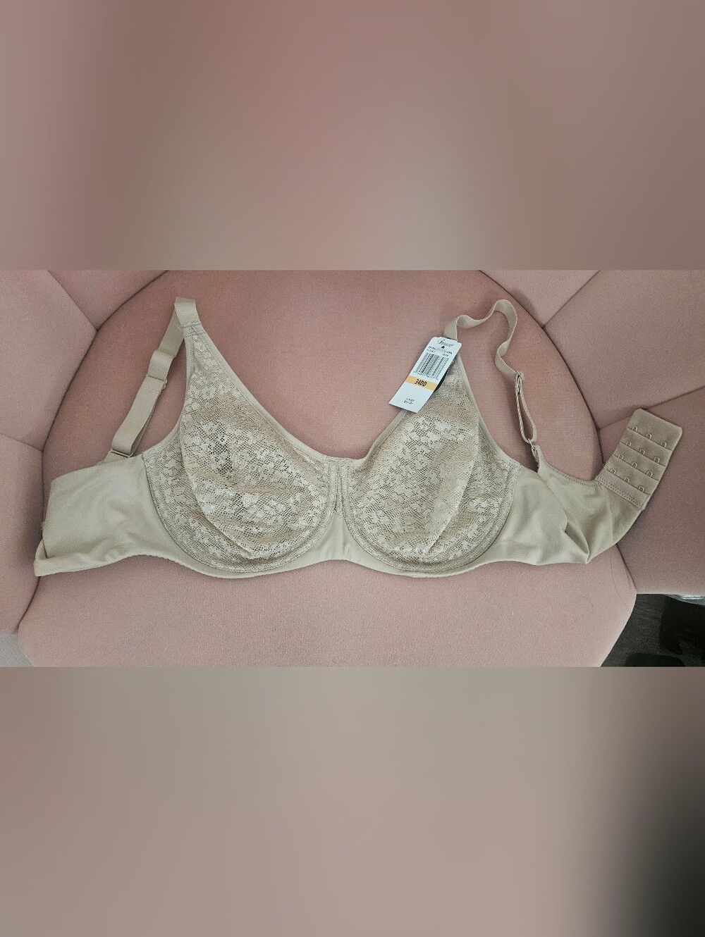 Underwire Lace Full Coverage Bra — Light Nude